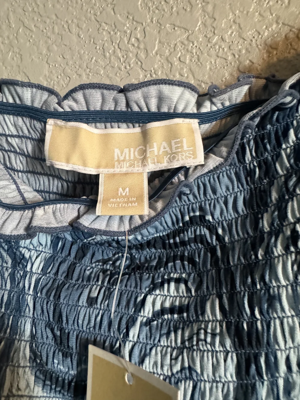 Michael Kors Blue Marble-Print Maxi Dress